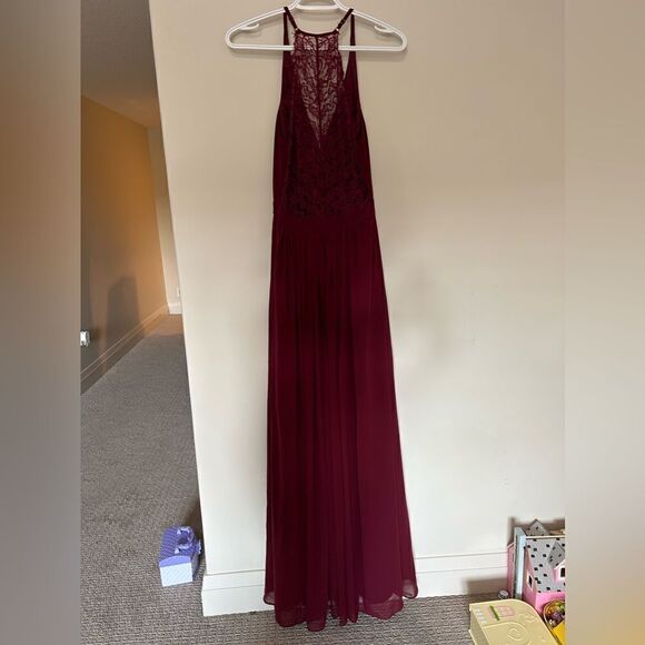 Lulus Love Spell Burgundy Lace-Back Maxi Dress - Picture 11 of 15